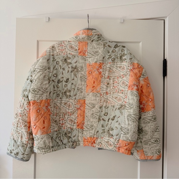 7 For All Mankind Quilted Patchwork Floral Paisley Bomber Jacket. - Picture 2 of 4